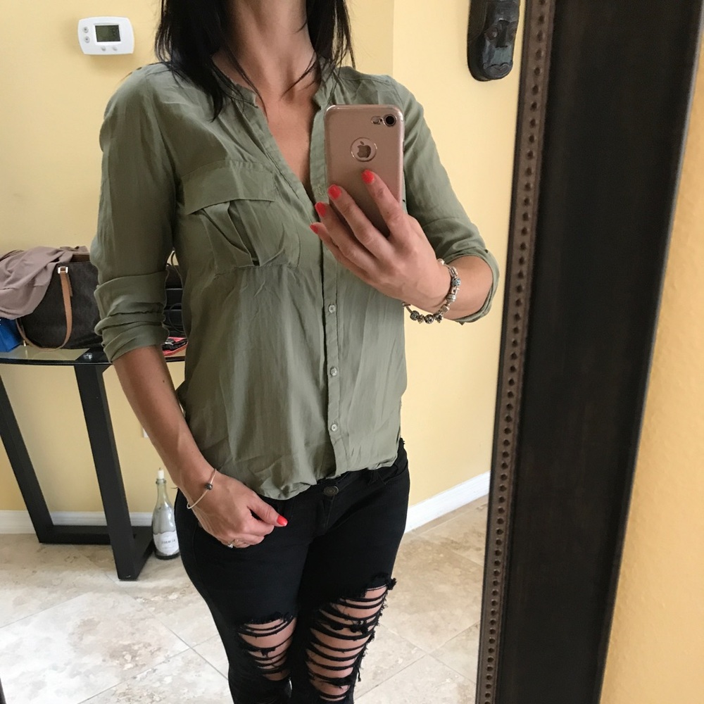 Bershka green shirt, size s